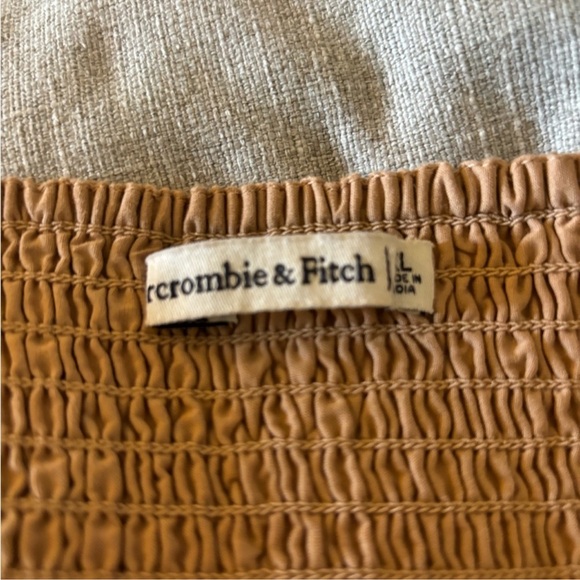 Emerson Abercrombie Puff Sleeve Babydoll Dress in Camel Brown - Picture 2 of 5